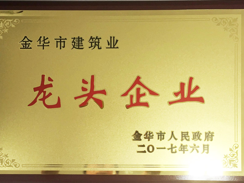 2017年度金华市建筑业龙头企业