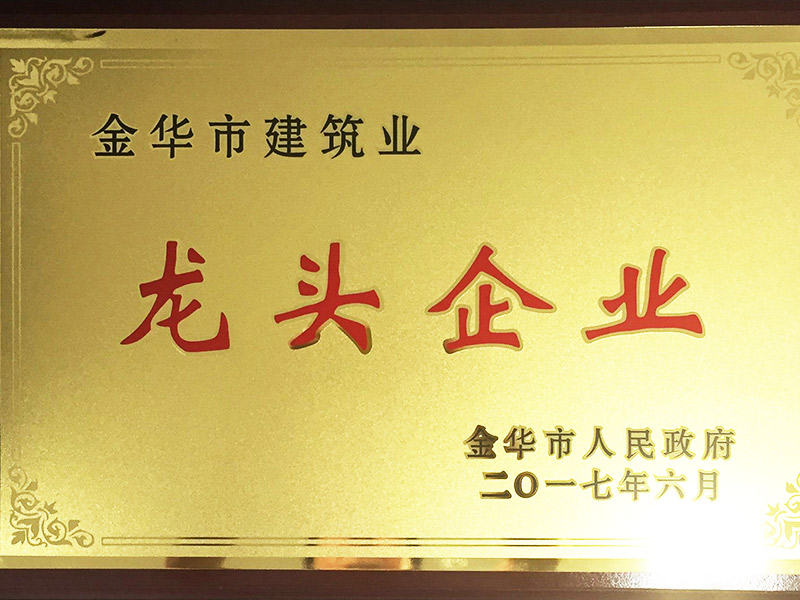  2016年度金华市建筑业龙头企业
